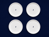Polo Classic High Rim Fish Plate 4 Piece Set In White