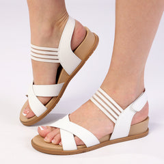 Hush Puppies Ladies Rosalino Leather Sandals In White