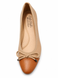 Hush Puppies Ladies Rishelle Two Tone Flat Shoes In Caramel