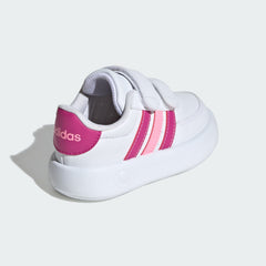 Adidas Girls Breaknet 2.0 Sneakers In White & Pink