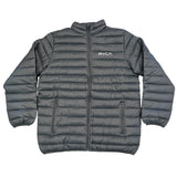 RVCA Mens Full Zip Puffer Jacket In Dark Green
