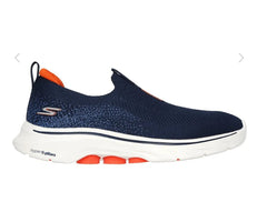 Skechers Mens Go Walk 7 Navy Orange Shoes