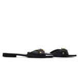 Nº21 Womens Logo Lettering Leather Sandals In Black