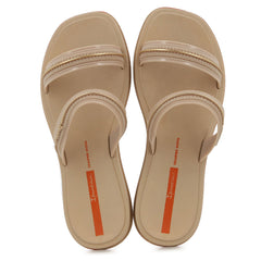 Ipanema Ladies Glow Slide Sandals In Beige