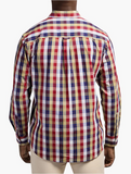 Jeep Mens Long Sleeve Yarn Dye Check Shirt In Cranberry