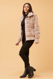 Stella Morgan Womens Zip Through Faux Fur Jacket In Pink