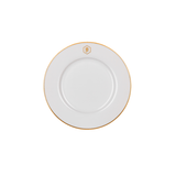 Jan-000019 Jan White Side Plate 22cm Gold Ban