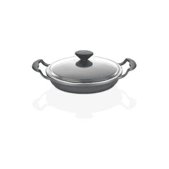 Jan Premium Cast Aluminium 20 Cm Egg Pan With Glass Lid In Black