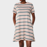 Jeep Womens Striped Citilite Dress In Grey/Green