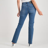 Jeep Womens Straight Leg Core Jeans In Medium Wash