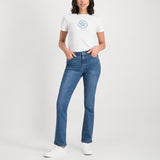 Jeep Womens Straight Leg Core Jeans In Medium Wash
