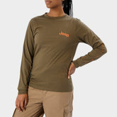 Jeep Ladies Long Sleeve Print T-Shirt Fatigue