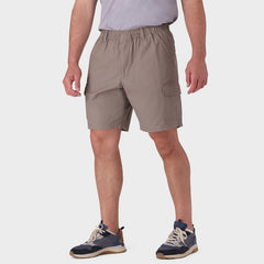 Jeep Mens Hurricane Elasticated Cargo Shorts In Bark