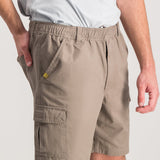 Jeep Mens Hurricane Elasticated Cargo Shorts In Bark