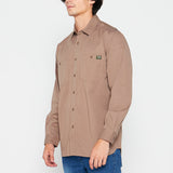 Jeep Mens Willy Long Sleeve Workshirt In Bark