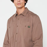 Jeep Mens Willy Long Sleeve Workshirt In Bark