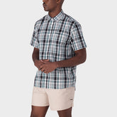 Jeep Mens Casual Yarn Dye Check Shirt Black Multi