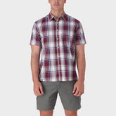 Jeep Mens Casual Yarn Dye Check Burgandy