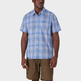 Jeep Mens Casual Yarn Dye Check Shirt In Sky Blue