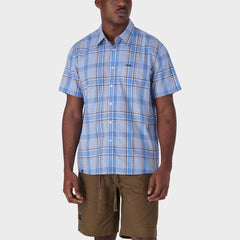 Jeep Mens Casual Yarn Dye Check Shirt In Sky Blue