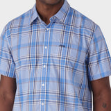 Jeep Mens Casual Yarn Dye Check Shirt In Sky Blue