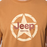 Jeep Mens Fashion Graphic Crew Neck T-Shirt In Brown