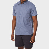 Jeep Mens Workshirt Short Sleeve Shirt Blue