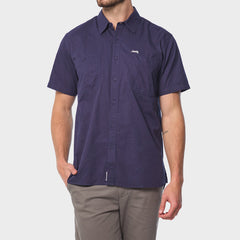 Jeep Mens Workshirt Short Sleeve Shirt Navy