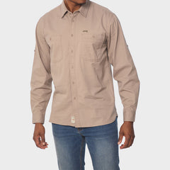 Jeep Mens Workshirt Long Sleeve Khaki