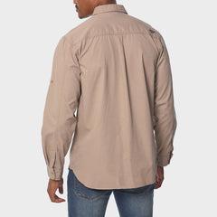 Jeep Mens Workshirt Long Sleeve Khaki