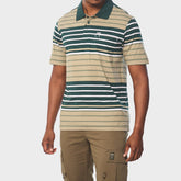 Jeep Mens Yarn Dye Stripe Golfer In Green