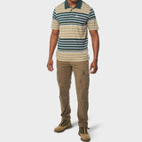 Jeep Mens Yarn Dye Stripe Golfer In Green