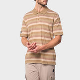 Jeep Mens Yarn Dye Stripe Golfer In Beige