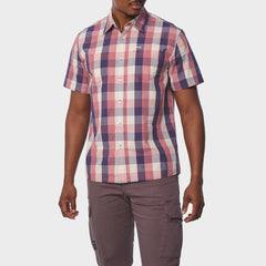 Jeep Mens Yarn Dye Ss Check Shirt Orange