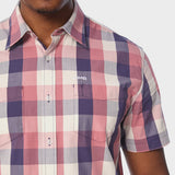 Jeep Mens Yarn Dye Ss Check Shirt Orange