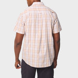 Jeep Mens Yarn Dye Check Shirt In White & Beige