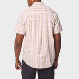 Jeep Mens Yarn Dye Check Shirt In White & Beige