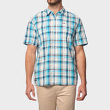 Jeep Mens Yarn Dye Ss Check Shirt Multi Blue