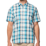 Jeep Mens Yarn Dye Check Shirt In Light Blue