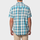 Jeep Mens Yarn Dye Ss Check Shirt Multi Blue