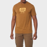Jeep Mens Core Logo Grill T-Shirt Brown