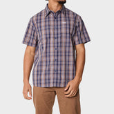 Jeep Mens M Check Shirt In Blue & Brown