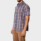 Jeep Mens M Check Shirt In Blue & Brown