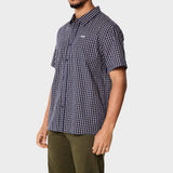 Jeep Mens Check Shirt In Navy & Cream
