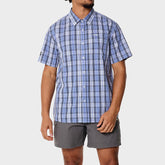 Jeep Mens M Check Shirt In Light Blue Multi
