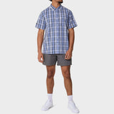 Jeep Mens Check Shirt In Light Blue