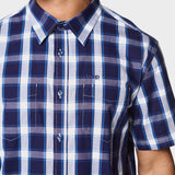 Jeep Mens M Check Shirt In Blue
