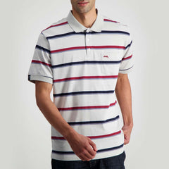 Jeep Khaki Grey Multi Stripe Golfer