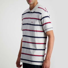 Jeep Khaki Grey Multi Stripe Golfer