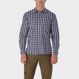 Jeep Mens Long Sleeve Yarn Dyed Check Shirt In Navy